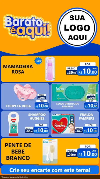 Modelo de TV para TV Vertical com o tema Barato é aqui para Bebês