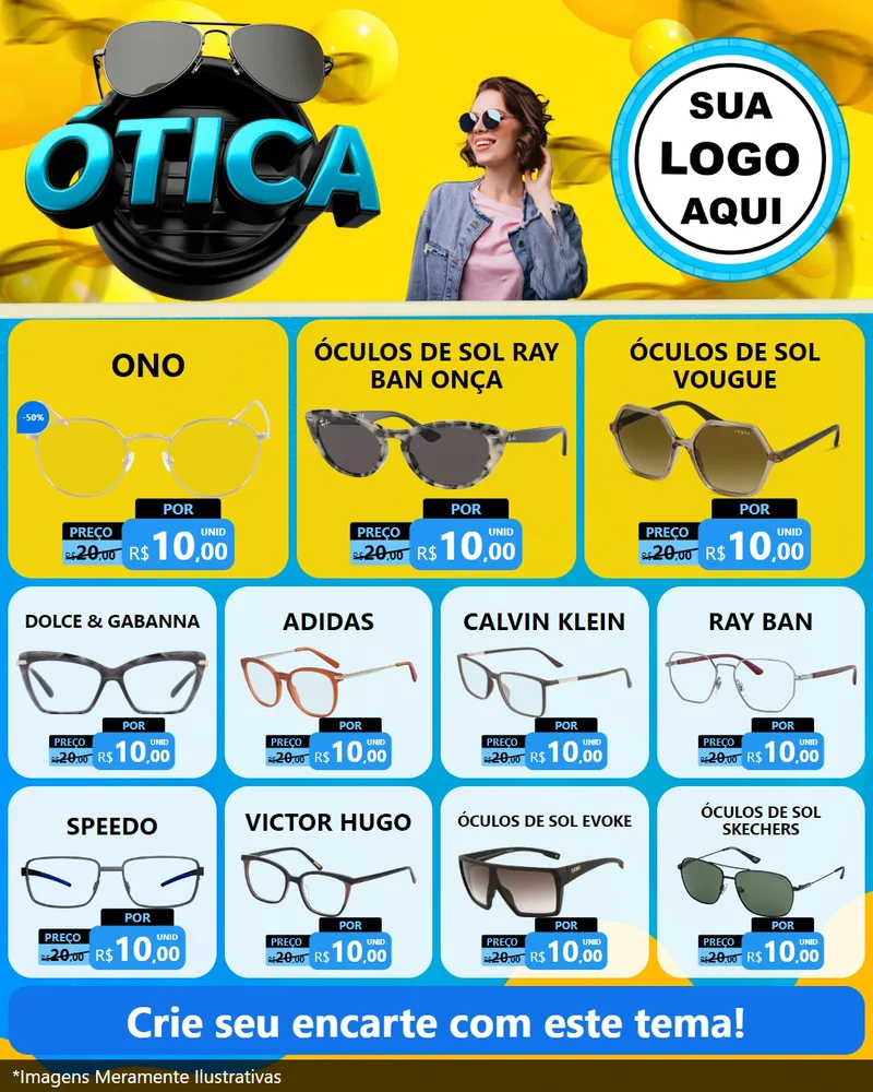Modelo de Rede Social para Feed Instagram com o tema Ótica para Óticas