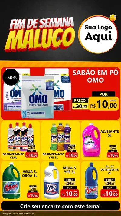Modelo de Rede Social para Stories com o tema Final de Semana Maluco para Produtos de Limpeza