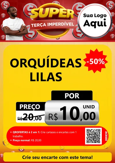 Modelo de Cartaz para Cartaz A4 Vertical com o tema Super Terça Imperdível para Floricultura e jardim