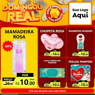 Modelo de Rede Social para Feed Facebook com o tema Domingou do Real para Bebês