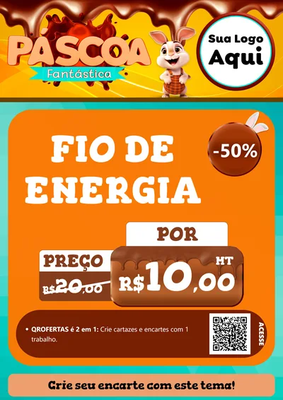 Modelo de Cartaz para Cartaz A4 Vertical com o tema Páscoa Fantástica para Materiais Elétricos