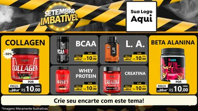 Modelo de TV para TV Horizontal com o tema Setembro Imbatível para Suplementos alimentares