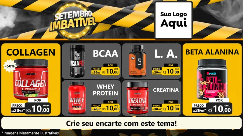 Modelo de TV para TV Horizontal com o tema Setembro Imbatível para Suplementos alimentares