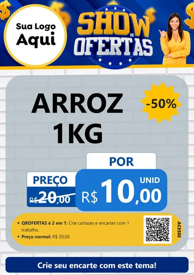 Modelo de Cartaz para Cartaz A4 Vertical com o tema Show de Ofertas para Supermercado