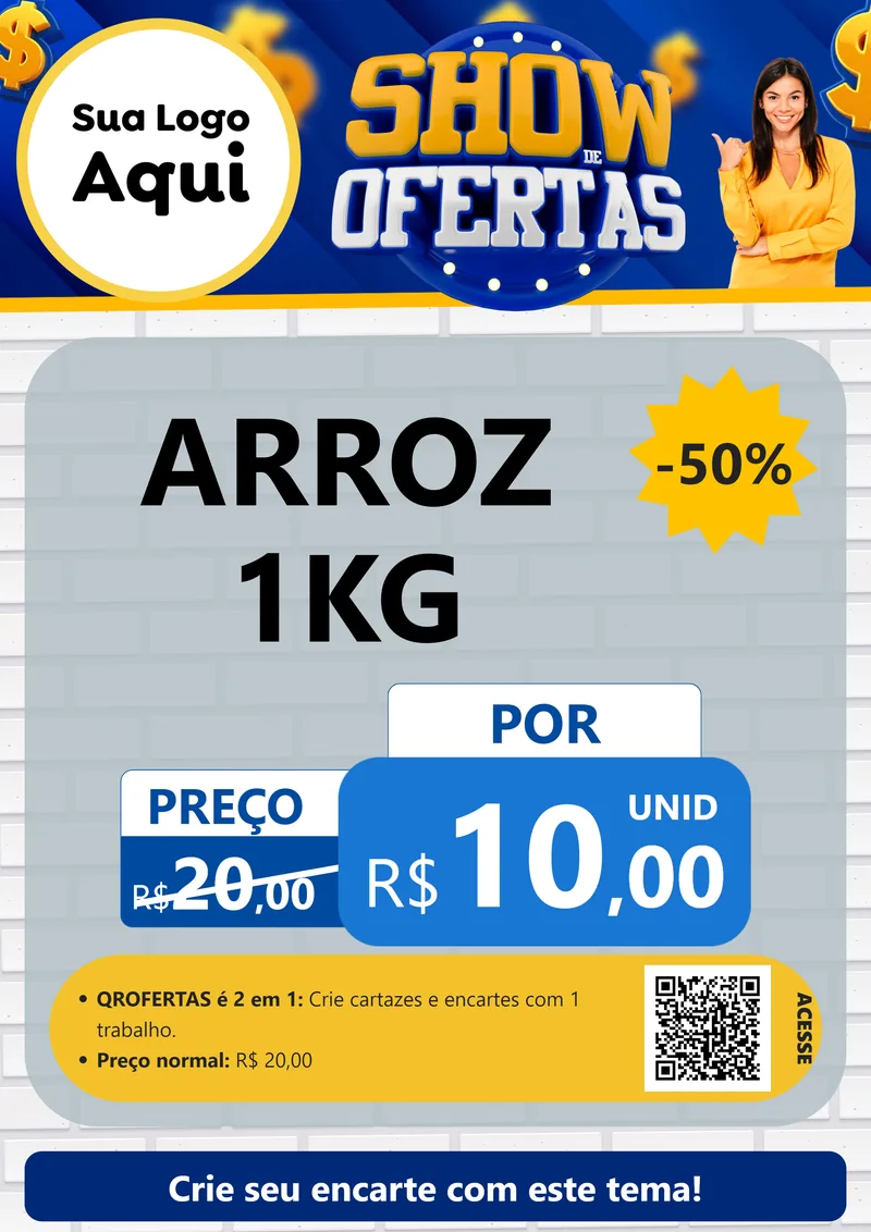 Modelo de Cartaz para Cartaz A4 Vertical com o tema Show de Ofertas para Supermercado