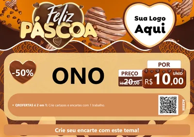 Modelo de Cartaz para Cartaz A4 Horizontal com o tema Feliz Páscoa para Óticas