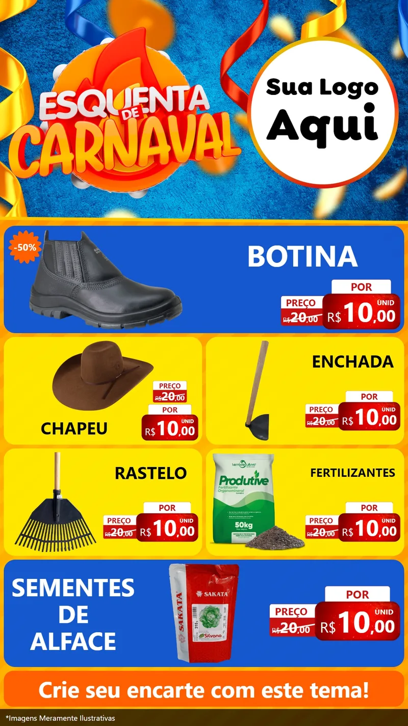 Modelo de TV para TV Vertical com o tema Esquenta de Carnaval para Agropecuária