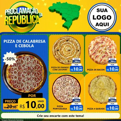 Modelo de Rede Social para Feed Facebook com o tema Proclamação da República para Pizzaria