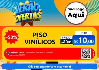 Modelo de Cartaz para Cartaz A4 Horizontal com o tema Verão de Ofertas para Material para Construção