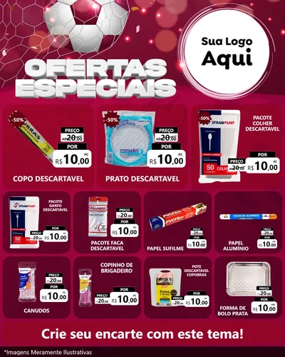 Modelo de Rede Social para Feed Instagram com o tema Ofertas Especiais - Futebol para Embalagens