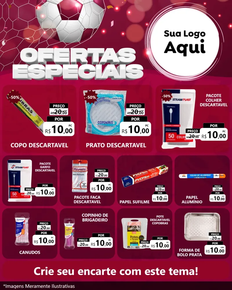 Modelo de Rede Social para Feed Instagram com o tema Ofertas Especiais - Futebol para Embalagens