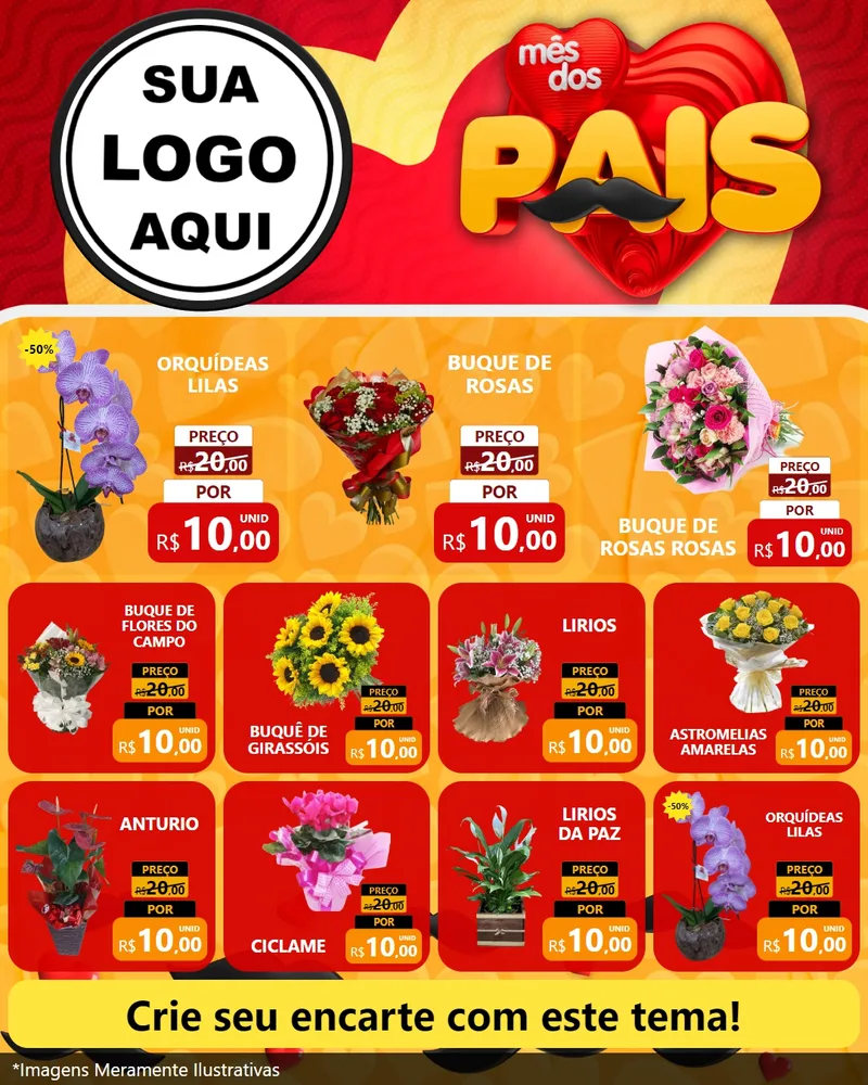 Modelo de Rede Social para Feed Instagram com o tema Mês Dos Pais para Floricultura e jardim