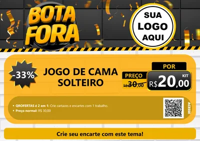 Modelo de Cartaz para Cartaz A4 Horizontal com o tema Bota Fora para Cama, Mesa e Banho