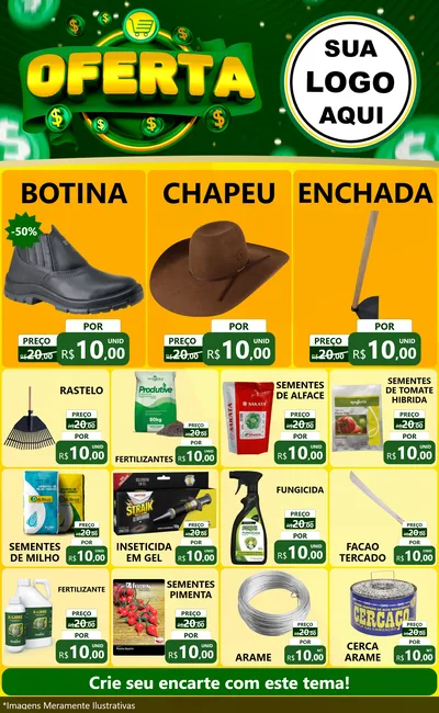 Modelo de Encarte para Encarte Grande com o tema Oferta para Agropecuária