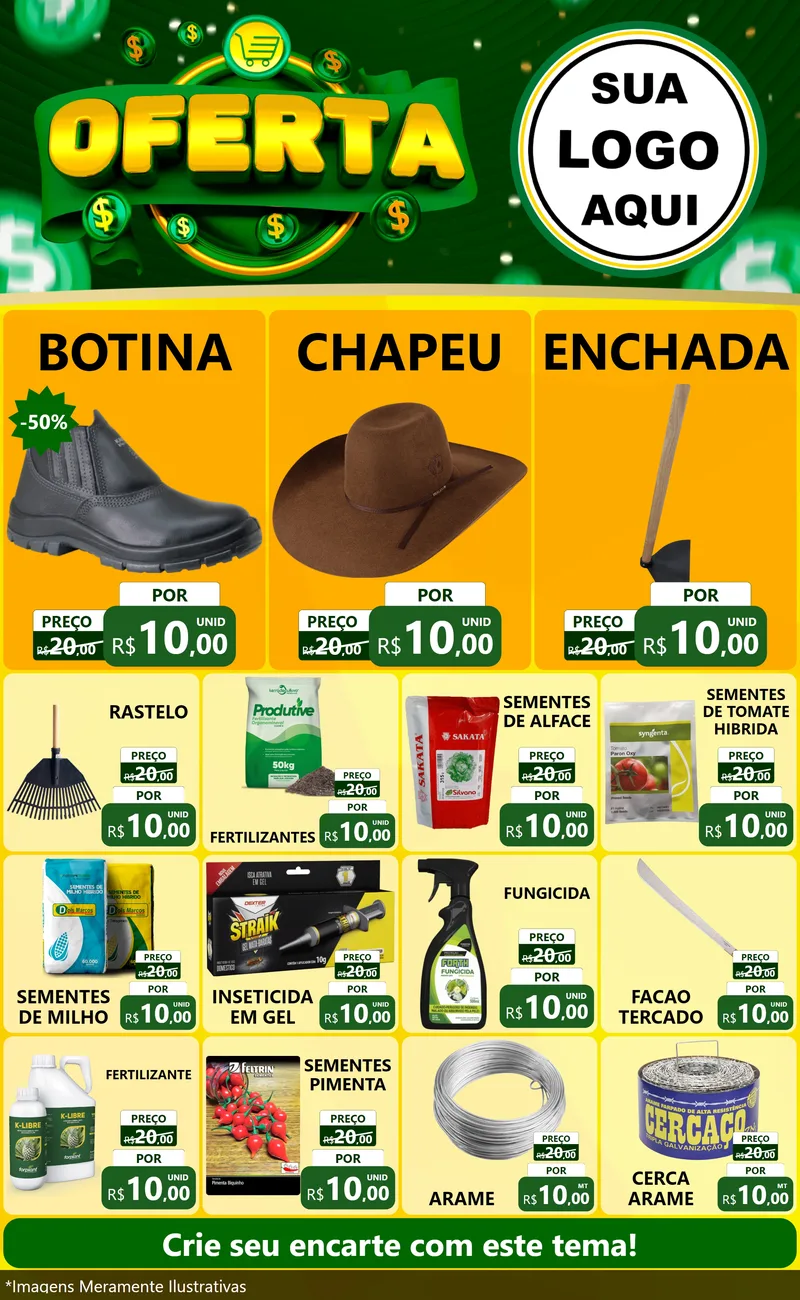 Modelo de Encarte para Encarte Grande com o tema Oferta para Agropecuária
