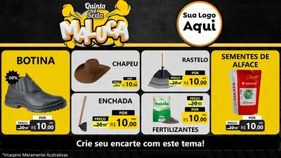 Modelo de TV para TV Horizontal com o tema Quinta e Sexta Maluca para Agropecuária