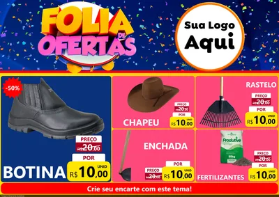 Modelo de Encarte para Encarte A4 Horizontal com o tema Folia de Ofertas para Agropecuária