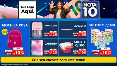 Modelo de TV para TV Horizontal com o tema Nota 10 para Papelaria