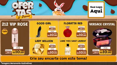 Modelo de TV para TV Horizontal com o tema Ofertas de Páscoa para Perfumes