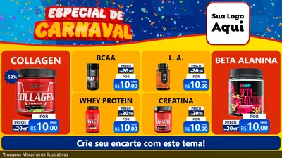 Modelo de TV para TV Horizontal com o tema Especial de Carnaval para Suplementos alimentares