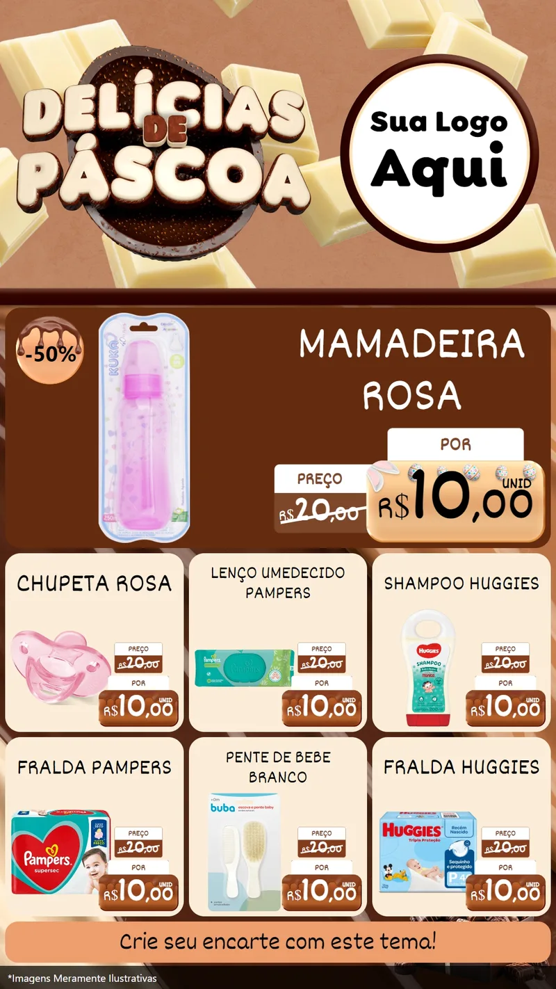 Modelo de Rede Social para Stories com o tema Delícias de Páscoa para Bebês