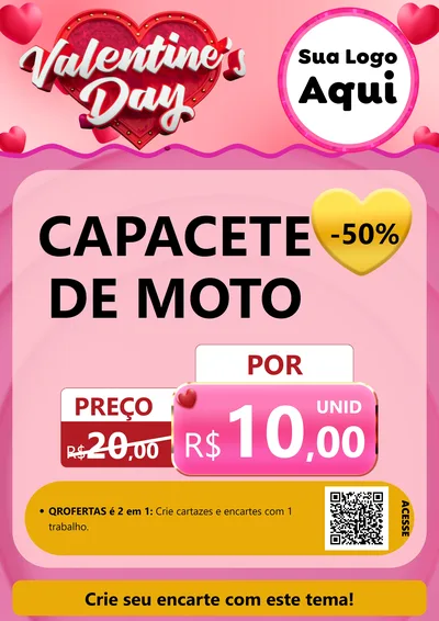 Modelo de Cartaz para Cartaz A4 Vertical com o tema Valentine's Day para Moto peças