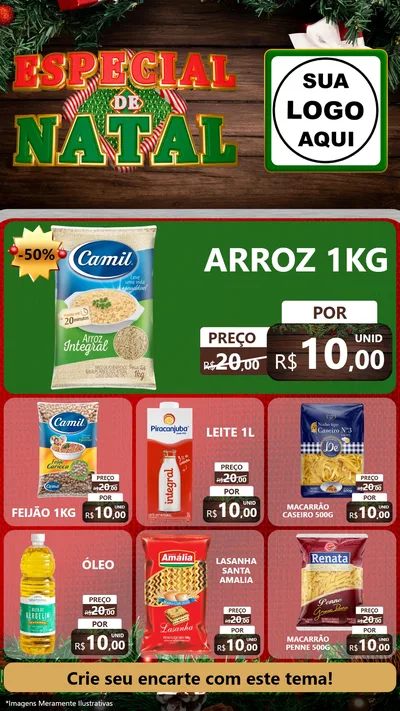 Modelo de Rede Social para Stories com o tema Especial de Natal para Supermercado