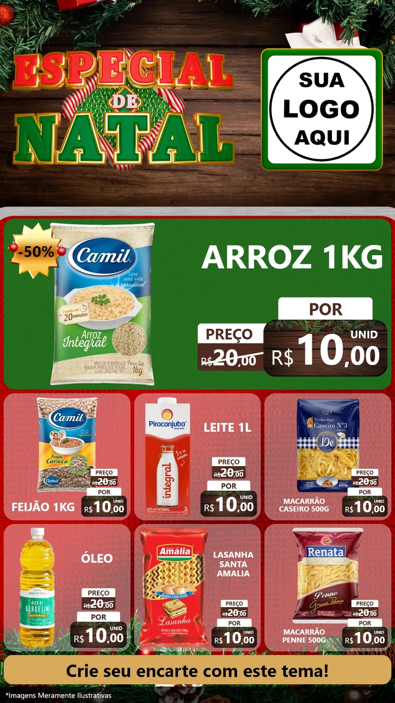 Modelo de Rede Social para Stories com o tema Especial de Natal para Supermercado