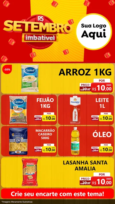 Modelo de TV para TV Vertical com o tema Setembro Imbatível para Supermercado