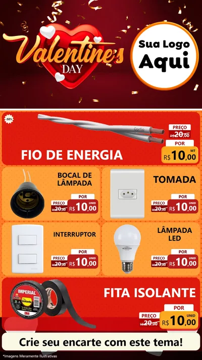 Modelo de TV para TV Vertical com o tema Valentine's Day para Materiais Elétricos