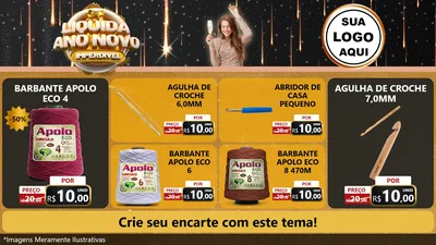 Modelo de TV para TV Horizontal com o tema Liquida Ano Novo Imperdível para Armarinho e Aviamentos