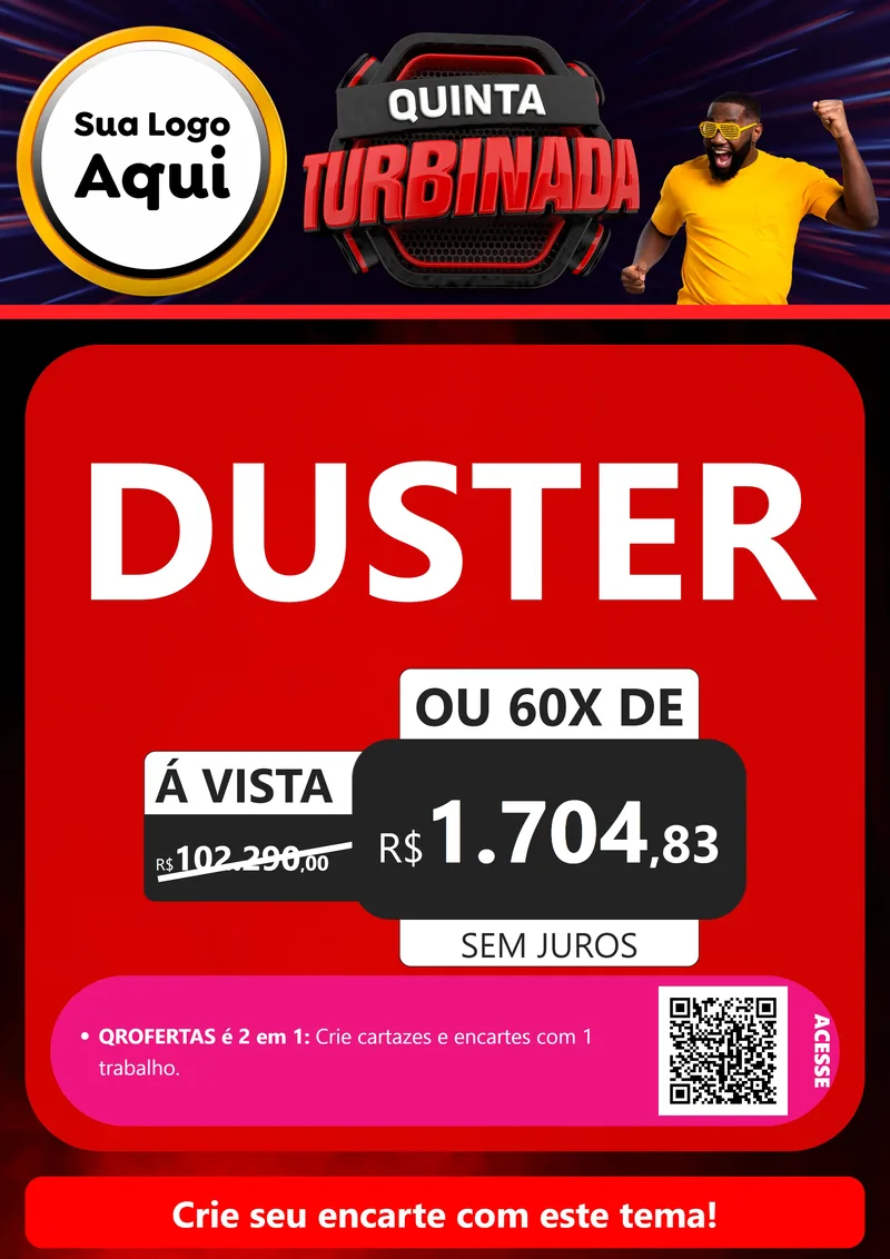 Modelo de Cartaz para Cartaz A4 Vertical com o tema Quinta Turbinada para Concessionaria de Carros