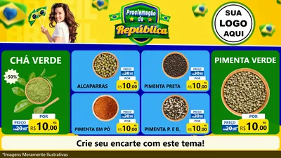 Modelo de TV para TV Horizontal com o tema Proclamação da República para Produtos Naturais