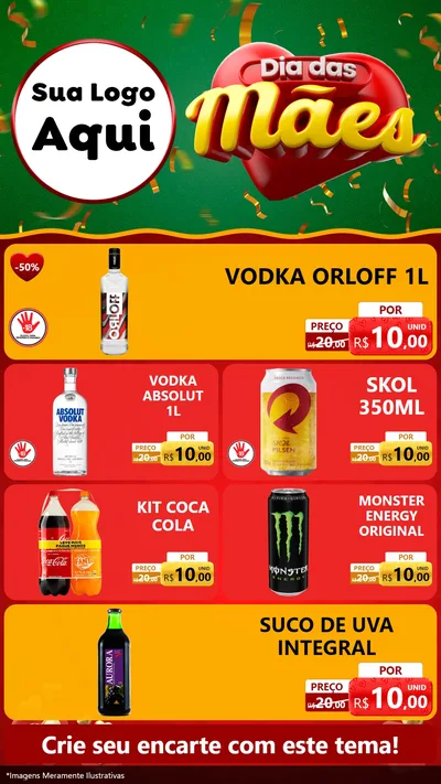Modelo de TV para TV Vertical com o tema Dia das Mães para Distribuidora de bebidas
