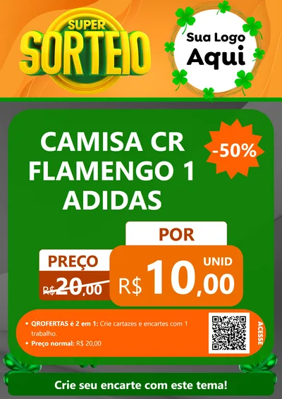 Modelo de Cartaz para Cartaz A4 Vertical com o tema Super Sorteio para Roupas e acessórios