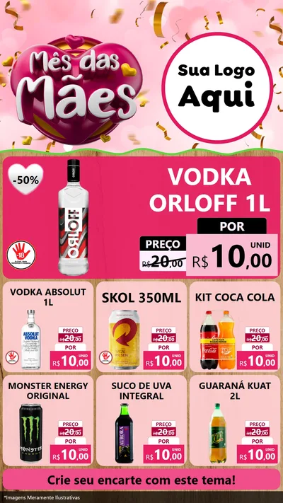 Modelo de Rede Social para Stories com o tema Mês das Mães para Distribuidora de bebidas