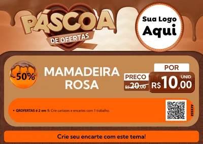 Modelo de Cartaz para Cartaz A4 Horizontal com o tema Páscoa de Ofertas para Bebês