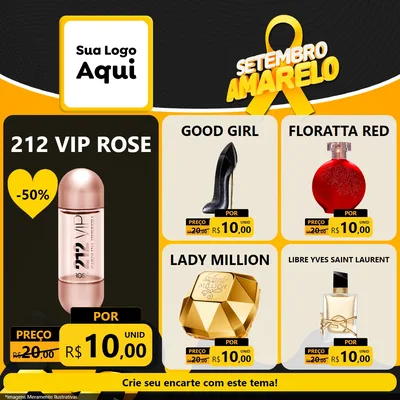 Modelo de Rede Social para Feed Facebook com o tema Setembro Amarelo para Perfumes