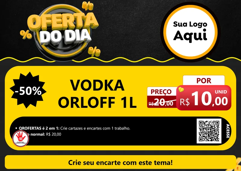 Modelo de Cartaz para Cartaz A4 Horizontal com o tema Oferta Do Dia para Distribuidora de bebidas
