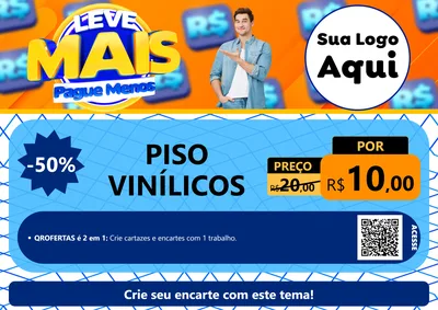 Modelo de Cartaz para Cartaz A4 Horizontal com o tema Leve Mais, Pague Menos para Material para Construção