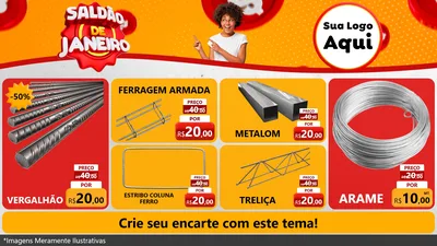 Modelo de TV para TV Horizontal com o tema Saldão de Janeiro para Ferragens