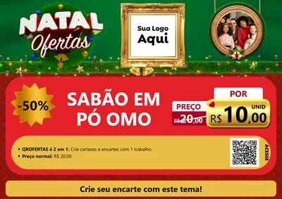 Modelo de Cartaz para Cartaz A4 Horizontal com o tema Natal de Ofertas para Produtos de Limpeza