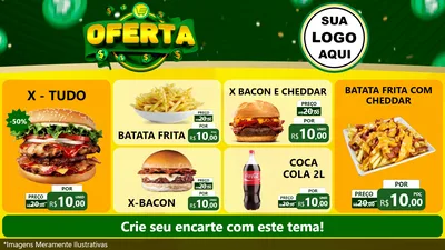 Modelo de TV para TV Horizontal com o tema Oferta para Hamburgueria