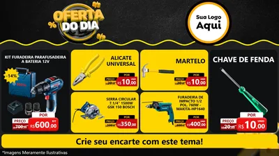 Modelo de TV para TV Horizontal com o tema Oferta Do Dia para Maquinas e Ferramentas