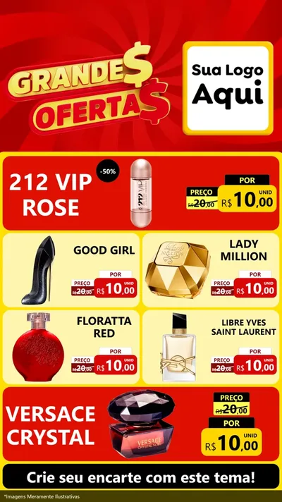 Modelo de TV para TV Vertical com o tema Grandes Ofertas para Perfumes