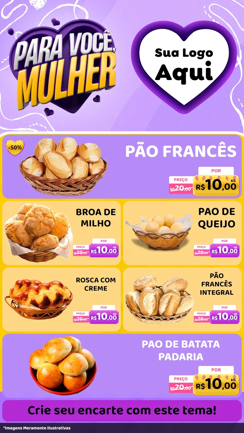 Modelo de TV para TV Vertical com o tema Para Você, Mulher para Padaria