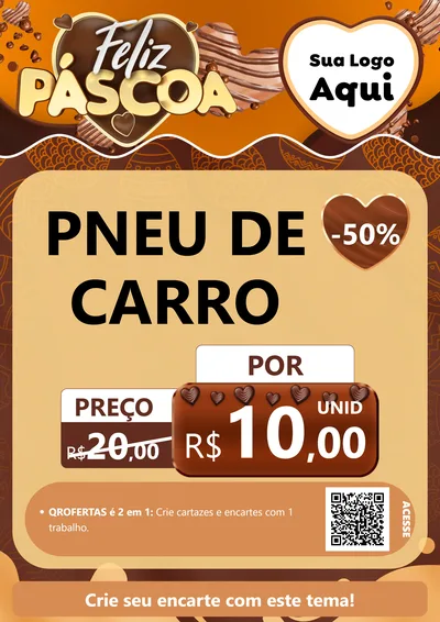 Modelo de Cartaz para Cartaz A4 Vertical com o tema Feliz Páscoa para Auto peças