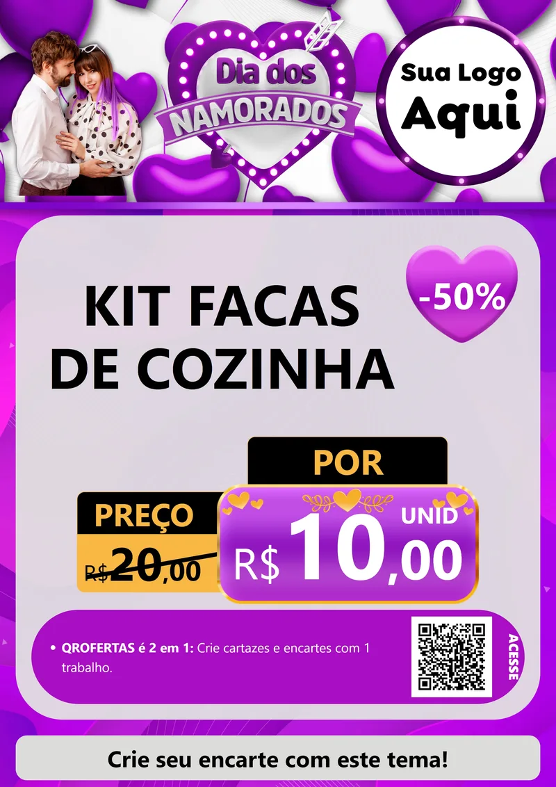 Modelo de Cartaz para Cartaz A4 Vertical com o tema Dia dos Namorados para Utilidades Domésticas