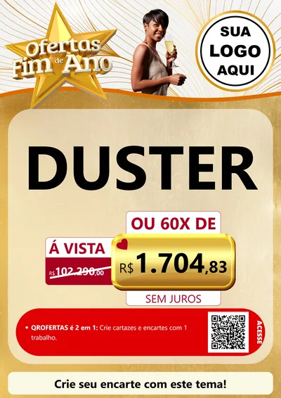 Modelo de Cartaz para Cartaz A4 Vertical com o tema Ofertas Fim de Ano para Concessionaria de Carros